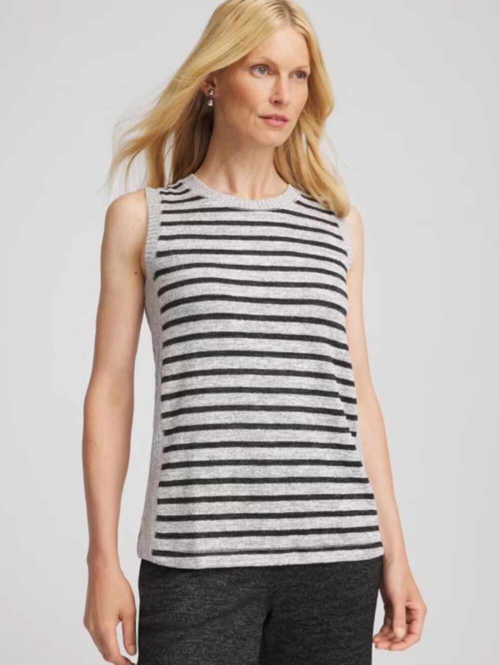 Chico's Zenergy Striped Crewneck Tank Size 0 (S)